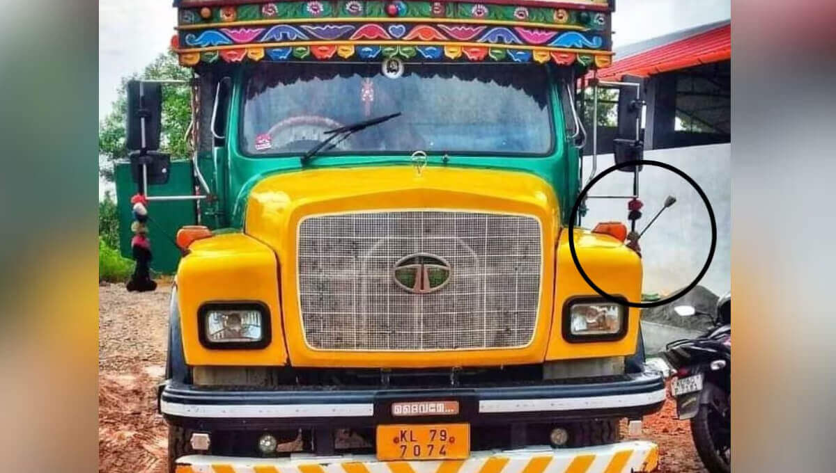 Marker Poles on Front Of Truck